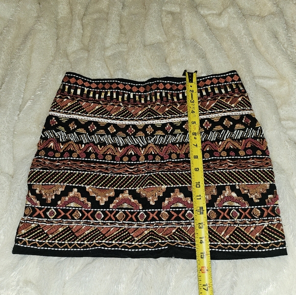 H&M Boho Beaded Mini Skirt. Size 10 - Picture 5 of 5